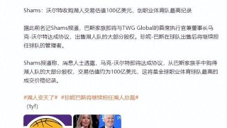 洛杉矶湖人易主，将以100亿美元出售股权，创全球职业体育球队最高纪录，40岁詹姆斯：还没打算退役
